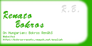 renato bokros business card