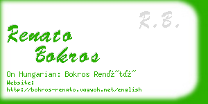 renato bokros business card